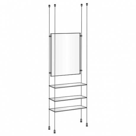 Triple Glass Shelf Kit with Acrylic Poster Frame